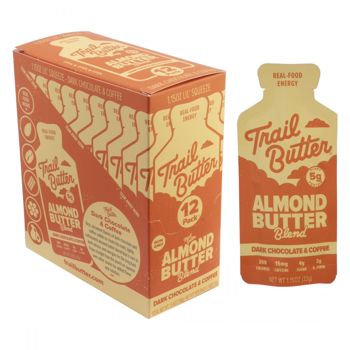 FOOD TRAIL BUTTER GEL DARK CHOC COFFEE ALMD 1.15oz BXof12