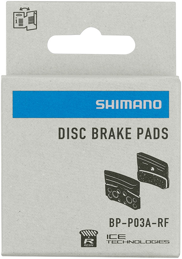 shimano-p03a-rf-disc-brake-pads-and-springs-resin-compound-finned-aluminum-back-plate-one-pair