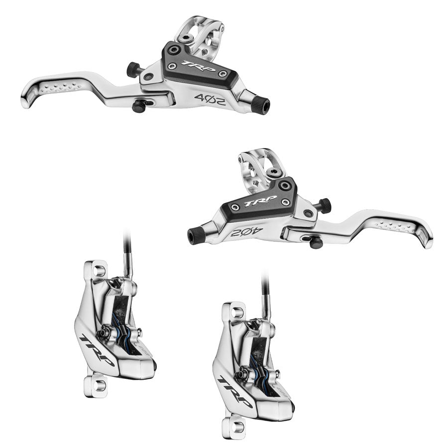 TRP EVO PRO HD-M9040 40 / 20 Anniversary Edition Disc Brake and Lever Set - Silver Limited Edition, Front/Rear Set