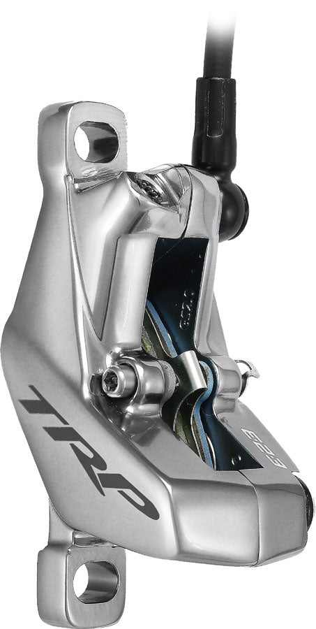 trp-evo-pro-hd-m9040-disc-brake-and-lever-right-front-or-rear-1900mm-hose-post-mount-4-piston-gray