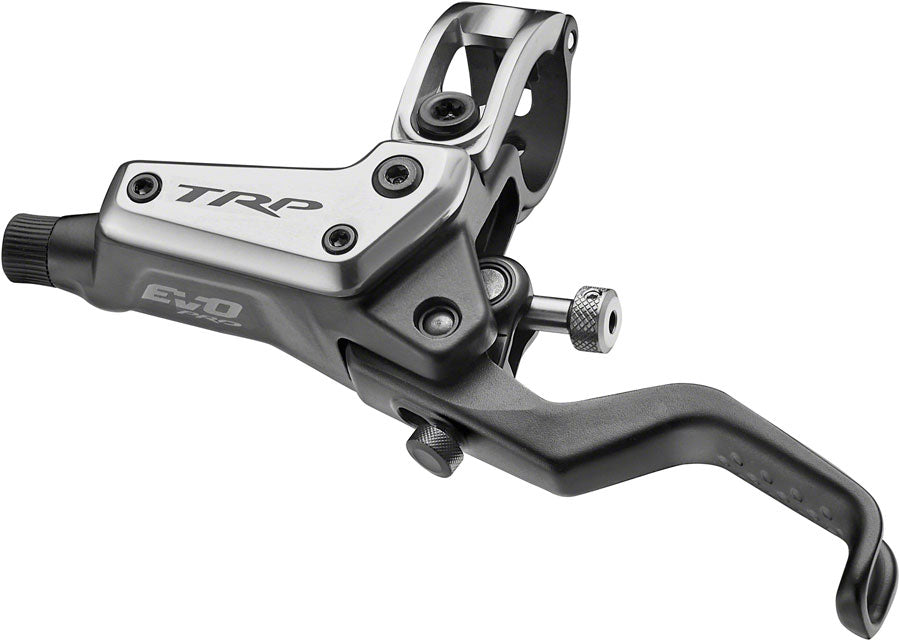 trp-evo-pro-hd-m9040-disc-brake-and-lever-left-front-or-rear-1900mm-hose-post-mount-4-piston-gray