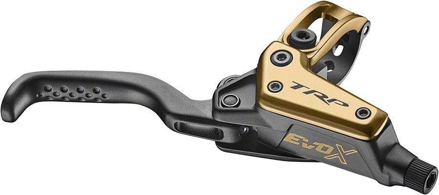 trp-evo-x-hd-m9020-disc-brake-and-lever-right-front-or-rear-1900mm-hose-post-mount-2-piston-gold