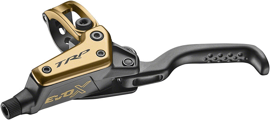 trp-evo-x-hd-m9020-disc-brake-and-lever-left-front-or-rear-1900mm-hose-post-mount-2-piston-gold