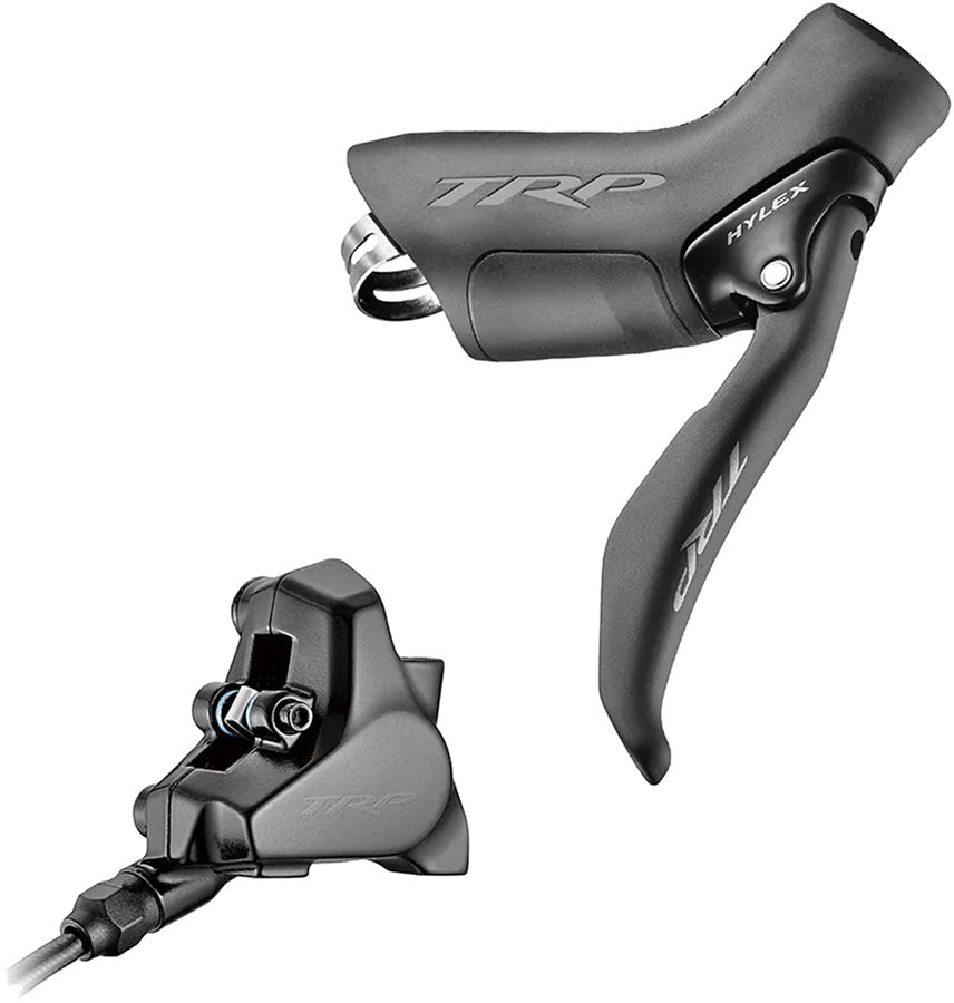 TRP Hylex Disc Brake and Lever - Right, Hydraulic, 2-Piston, 1900mm Hose, Flat Mount, Black