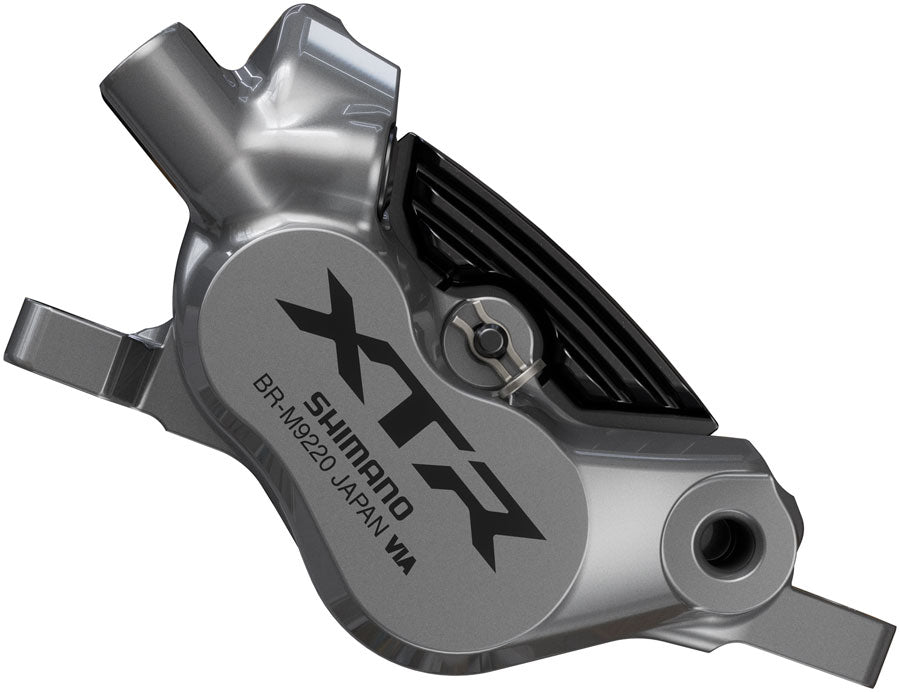 shimano-xtr-m9220-enduro-disc-brake-and-lever-left-front-post-mount-4-piston-caliper-sm-bh90-sbm-hose-finned-metal-pads-gray