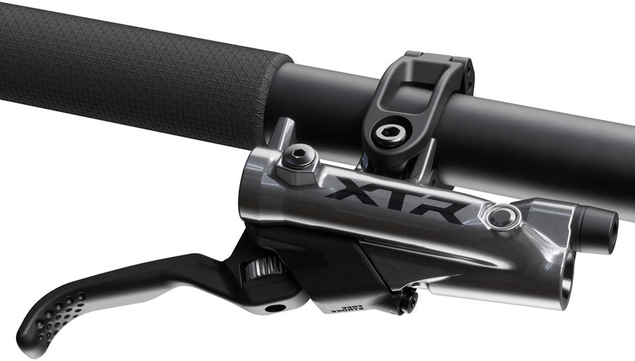 shimano-xtr-m9220-enduro-disc-brake-and-lever-right-rear-post-mount-4-piston-caliper-sm-bh90-sbm-hose-finned-metal-pads-gray