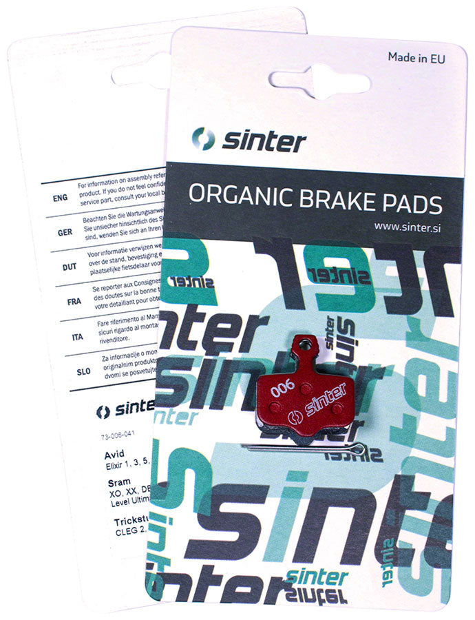 sinter-red-s514-compound-organic-disc-brake-pads-avid-sram-sinter-type-006-one-pair