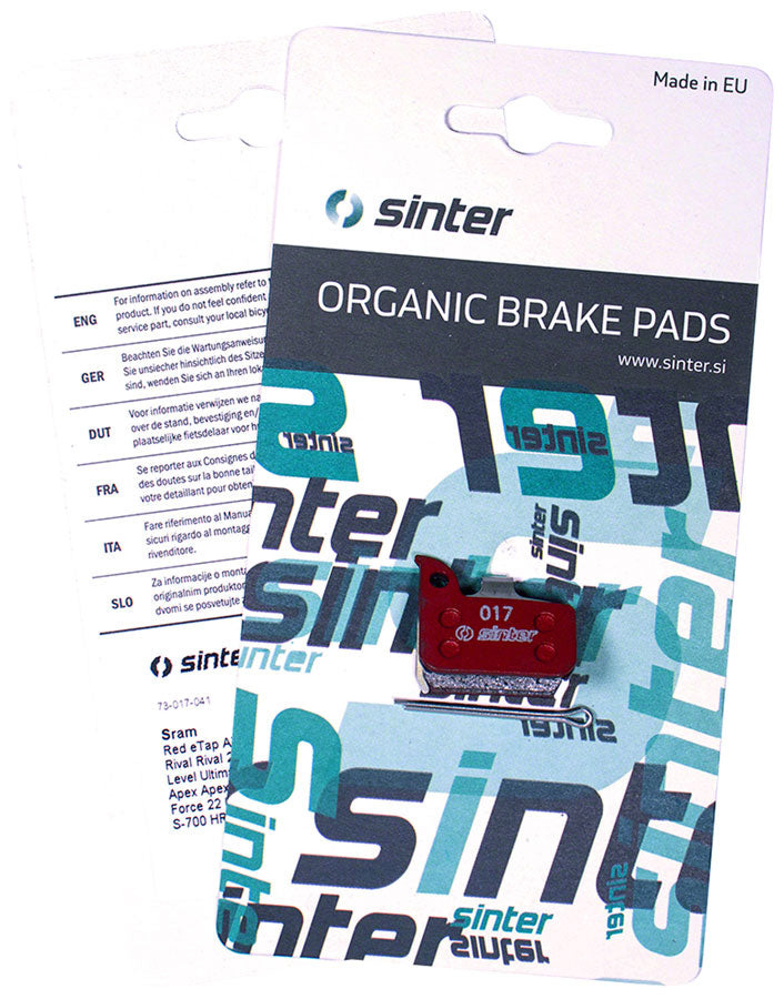 sinter-red-s514-compound-organic-disc-brake-pads-sram-sinter-type-017-one-pair