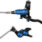 Hope EVO GR4 Disc Brake and Lever Set - Left Hand, Post Mount, 4-Piston, Braided Hydraulic Hose, Black/Blue