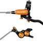 Hope EVO GR4 Disc Brake and Lever Set - Left Hand, Post Mount, 4-Piston, Braided Hydraulic Hose, Black/Orange