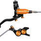 Hope EVO GR4 Disc Brake and Lever Set - Right Hand, Post Mount, 4-Piston, Braided Hydraulic Hose, Black/Orange
