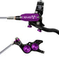 Hope EVO GR4 Disc Brake and Lever Set - Left Hand, Post Mount, 4-Piston, Braided Hydraulic Hose, Black/Purple