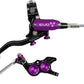 Hope EVO GR4 Disc Brake and Lever Set - Right Hand, Post Mount, 4-Piston, Braided Hydraulic Hose, Black/Purple