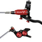 Hope EVO GR4 Disc Brake and Lever Set - Left Hand, Post Mount, 4-Piston, Braided Hydraulic Hose, Black/Red