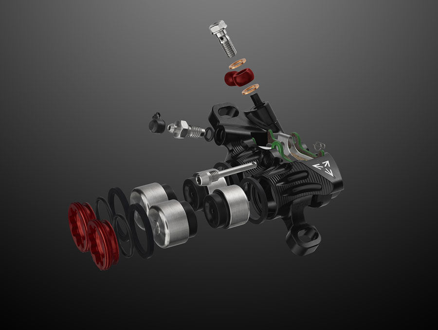 hope-evo-gr4-disc-brake-and-lever-set-left-hand-post-mount-4-piston-braided-hydraulic-hose-black-silver