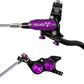 Hope EVO TR4 Disc Brake and Lever Set - Left Hand, Post Mount, 4-Piston, Braided Hydraulic Hose, Black/Purple