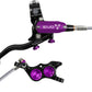 Hope EVO TR4 Disc Brake and Lever Set - Right Hand, Post Mount, 4-Piston, Braided Hydraulic Hose, Black/Purple