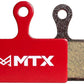 MTX Red Label RACE Disc Brake Pads - Ceramic/Kevlar Compound, Shimano XT / XTR / SLX, 2-Piston, Single Set