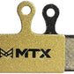 MTX Gold Label HD Disc Brake Pads - Ceramic/Kevlar Compound, Shimano XT / XTR / SLX, 2-Piston, Single Set