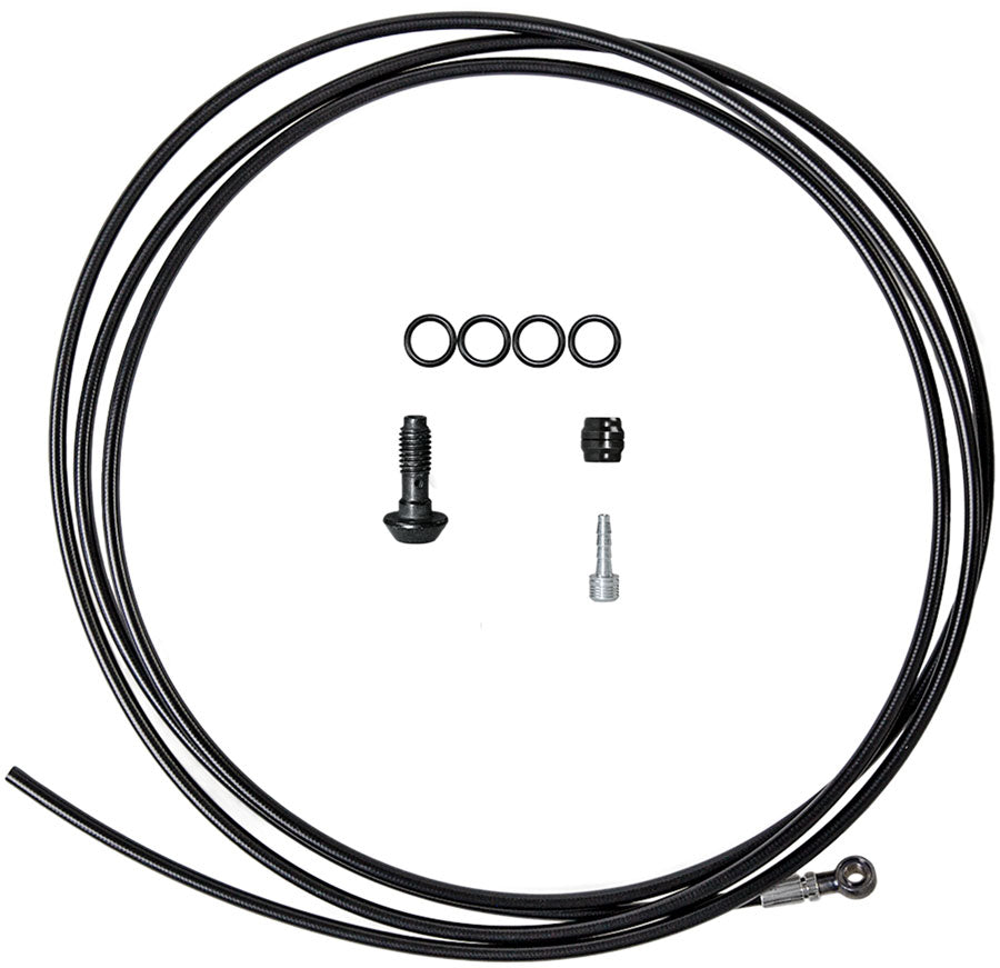 Magura Hydraulic Brake Hose - 2500mm, Banjo Line Fitting, Black