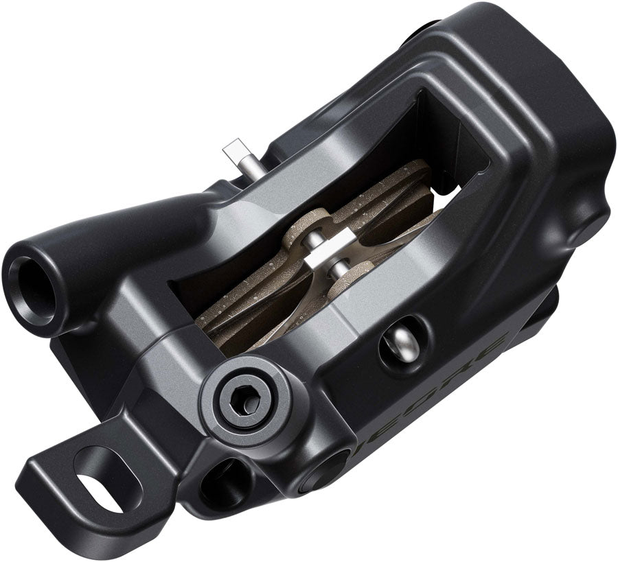 shimano-deore-br-m6220-disc-brake-and-bl-m6200-lever-left-front-post-mount-4-piston-caliper-sm-bh90-ss-hose-metal-pads-gray-black