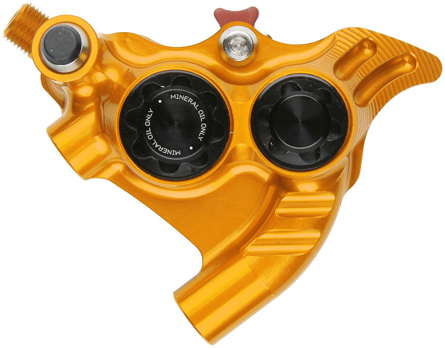 Hope RX4+ SL Disc Brake Caliper - Rear Flat Mount Direct, +20mm, Mineral Oil Type, Orange