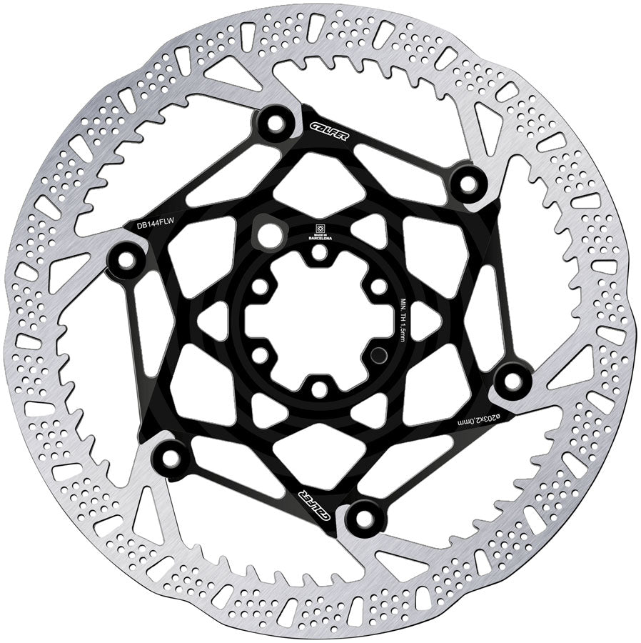 Galfer Shark Evo Disc Brake Rotor - 203mm x 2.0mm, 6-Bolt, Black