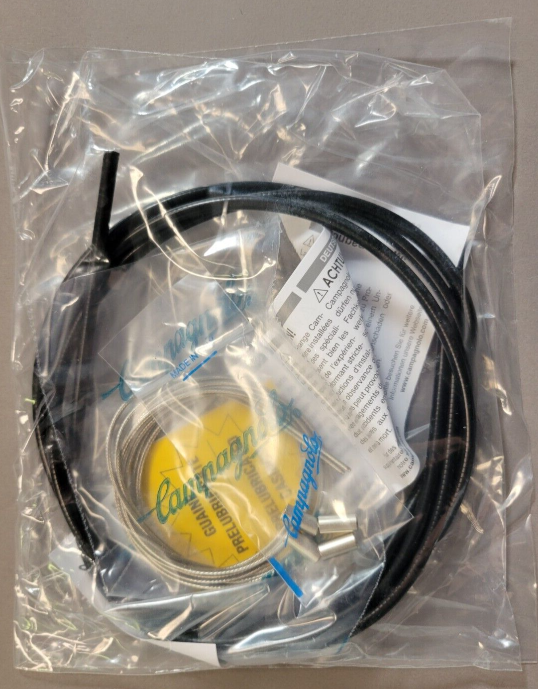 Campagnolo, Brake Cable and Housing Set, Stainless Steel, Black, Set
