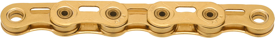 KMC XSL Flat Waxed Chain - 12/13-Speed, 126 Links, Compatible with SRAM T-Type and AXS Systems, Ti Gold