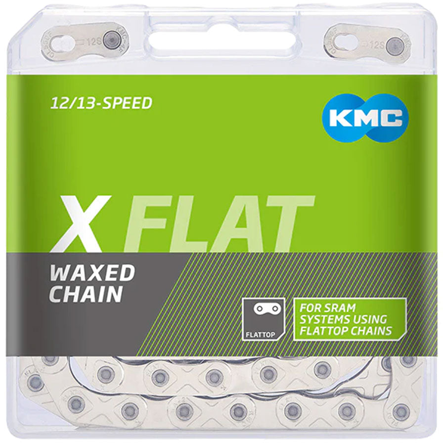 kmc-x-flat-waxed-chain-12-13-speed-126-links-compatible-with-sram-t-type-and-axs-systems-silver