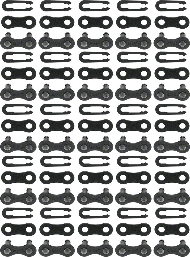 KMC Z410 Master Link - Single Speed 1/2" x 1/8", Black, 25 Pairs