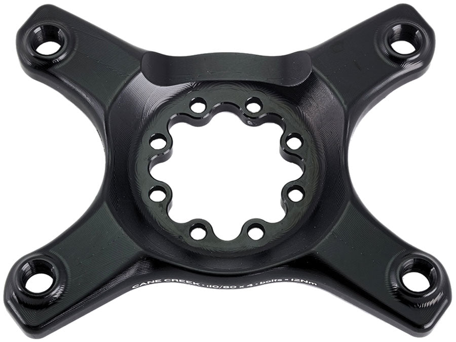 cane-creek-eewings-chainring-spider-4-bolt-110-and-80-asymmetric-bcd-8-bolt-mount-type-shimano-grx-1x-and-2x-systems-black