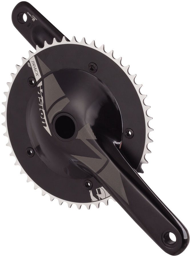 Vision NS Track Crankset, 1x 49T Chainring, 172.5mm Arm Length, 144BCD, 386EVO Spindle – Black