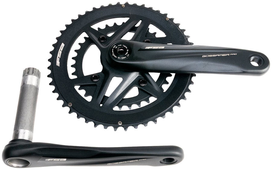 Full Speed Ahead Gossamer Pro 2x Crankset - 172.5mm, 50/34t, For Shimano 12-Speed HG+, DM/90 BCD, MegaExo Spindle, Black