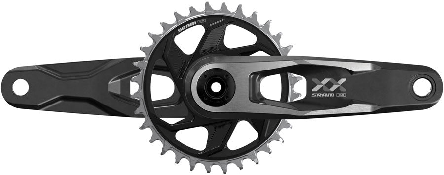 SRAM XX Downhill T-Type Crankset - 155mm, 7-Speed, 34t 6mm Offset Chainring, Direct Mount, 56.5mm Chainline, DUB DH Spindle, Black