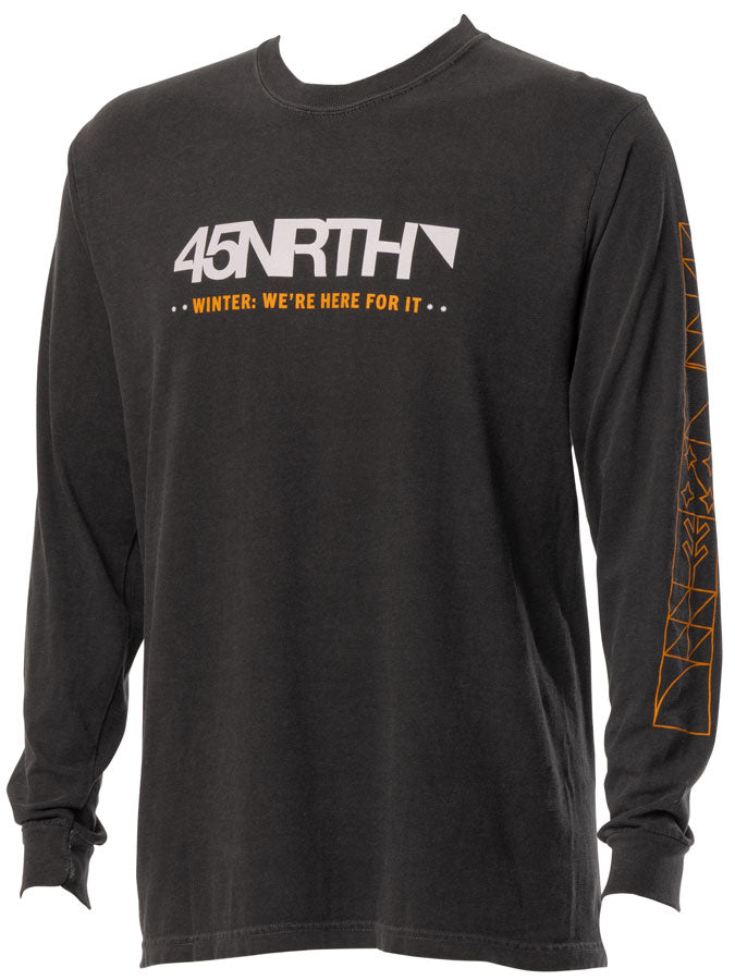 45NRTH Winter We're Here For It Long Sleeve T-Shirt - Unisex, Grey, Small