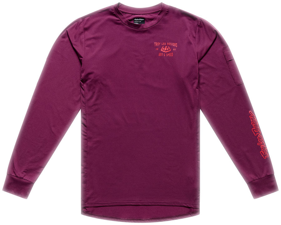 Troy Lee Designs Ruckus Long Sleeve Ride Tee – Lockdown Sangria, X-Large