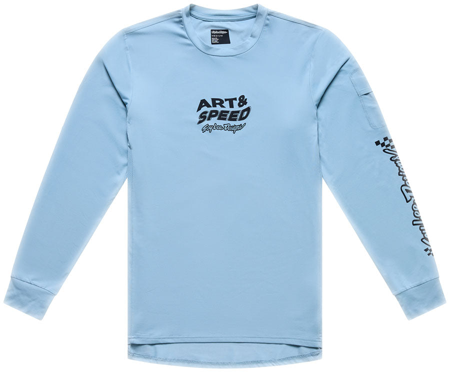 Troy Lee Designs Ruckus Long Sleeve Ride Tee – Waves Dawn Blue, Medium