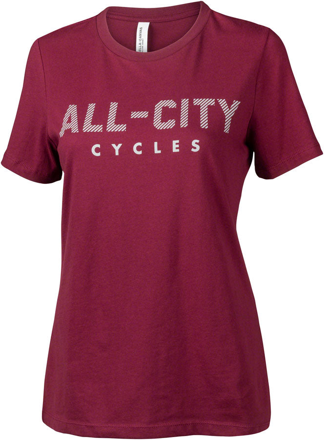 All-City Logowear Women's T-shirt - Maroon, Gray, Large