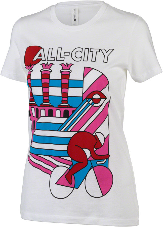 All-City Parthenon Party Women's T-Shirt - White, Pink, Red, Blue, Black, Medium