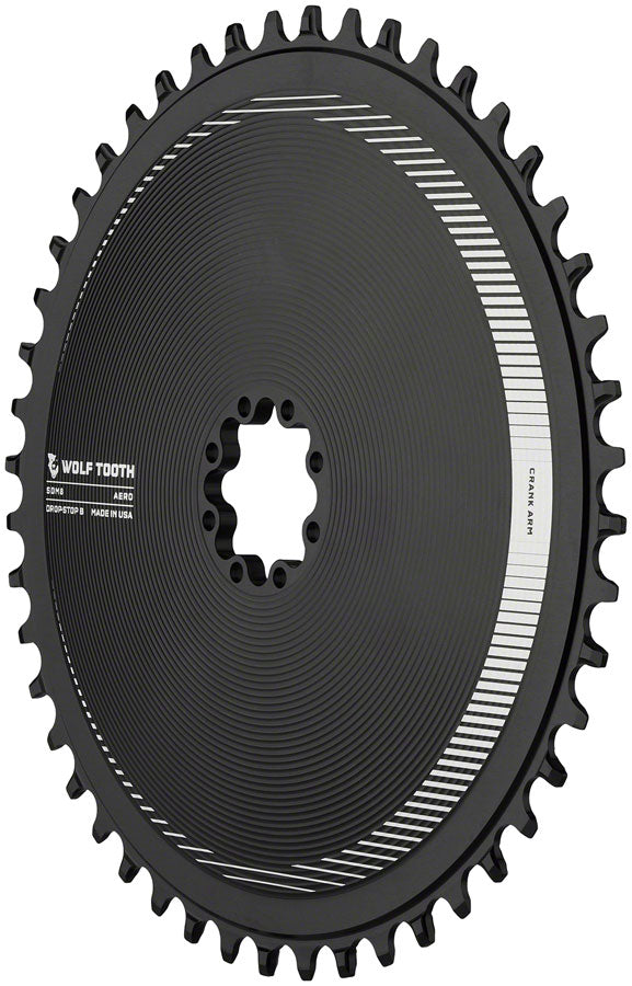 Wolf Tooth Aero Direct Mount Chainring - 52t, Direct Mount SRAM 8-Bolt, Drop-Stop B, Black