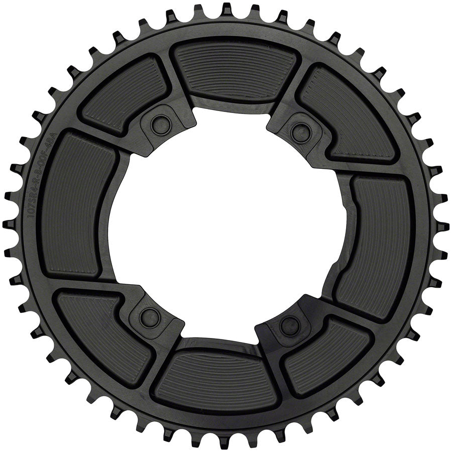Wolf Tooth Aero 107 BCD Chainring - 48t, Optimized for SRAM Eagle and Flaptop Chains, Drop-Stop B, Black