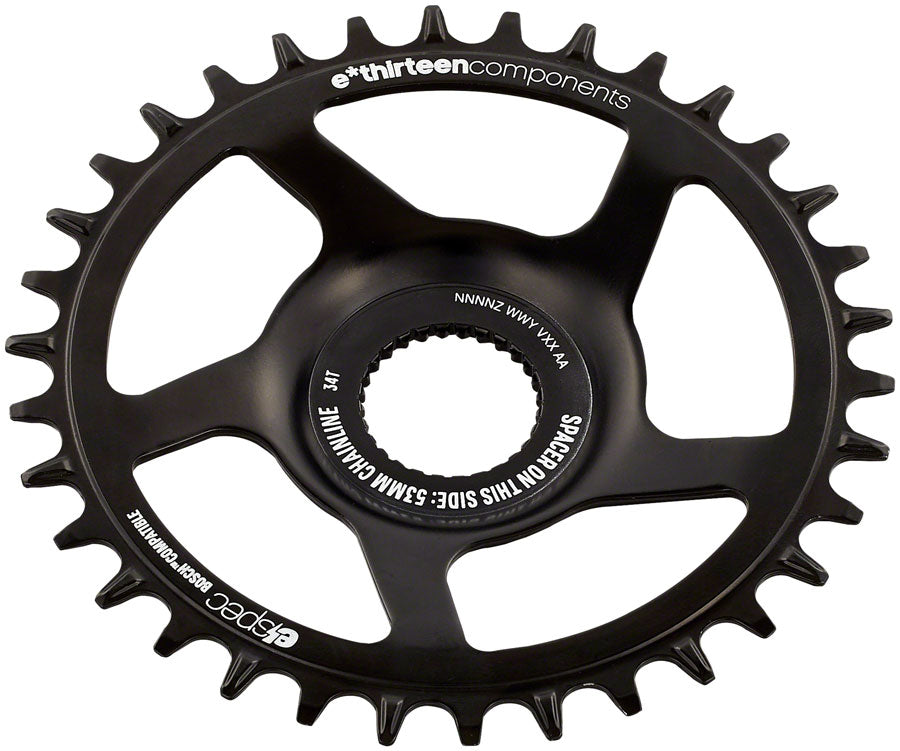 e*thirteen e*spec Steel Direct Mount Chainring - 36T, Bosch CX Gen4, CL 53/55 via Spacer, Black