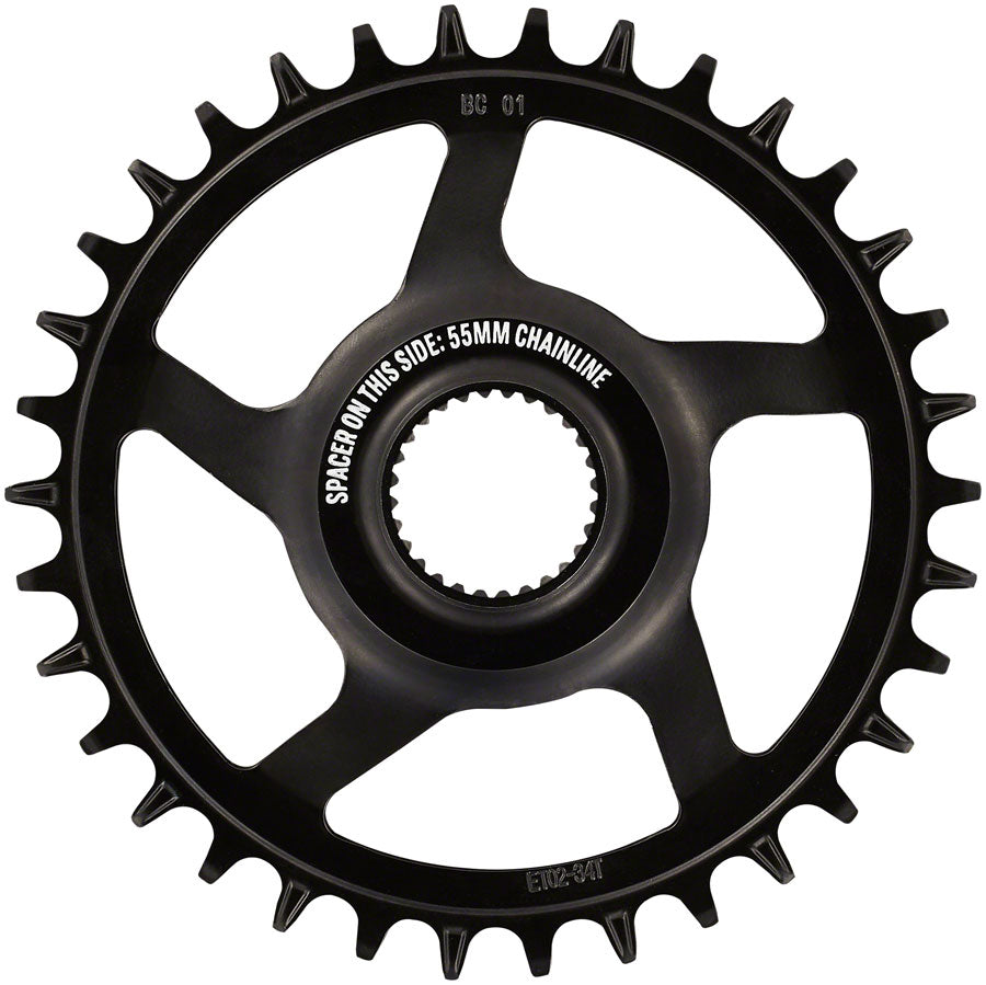 e*thirteen e*spec Steel Direct Mount Chainring - 36T, Bosch CX Gen4, CL 53/55 via Spacer, Black