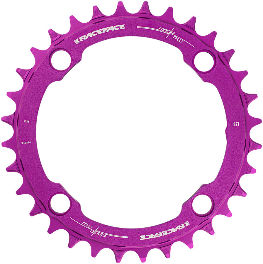 RaceFace 1x Narrow Wide Chainring - 32t, 104 BCD, 10-12 Speed, 7075 Aluminum, Purple
