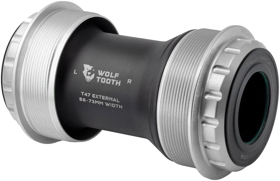 Wolf Tooth T47 External Bottom Bracket - T47 External, 68/73mm, For 24mm/Shimano Spindle, Raw Silver