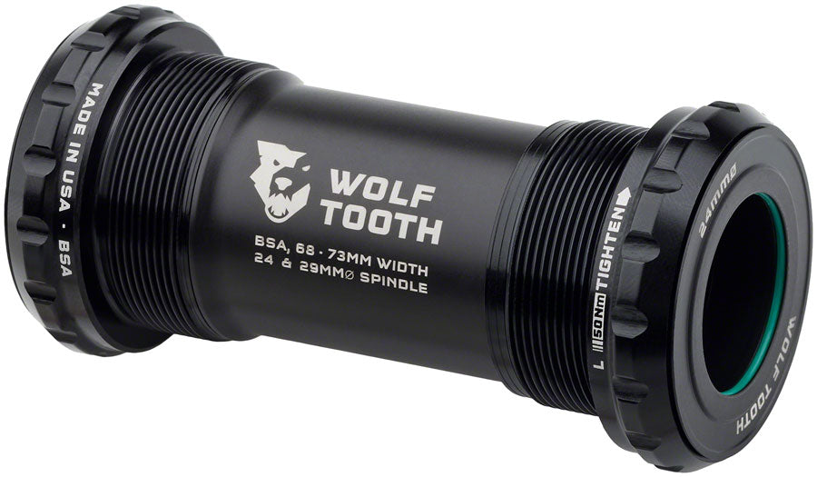 Wolf Tooth Bottom Bracket - English (BSA), 68/73mm, For 24mm Spindle, Black