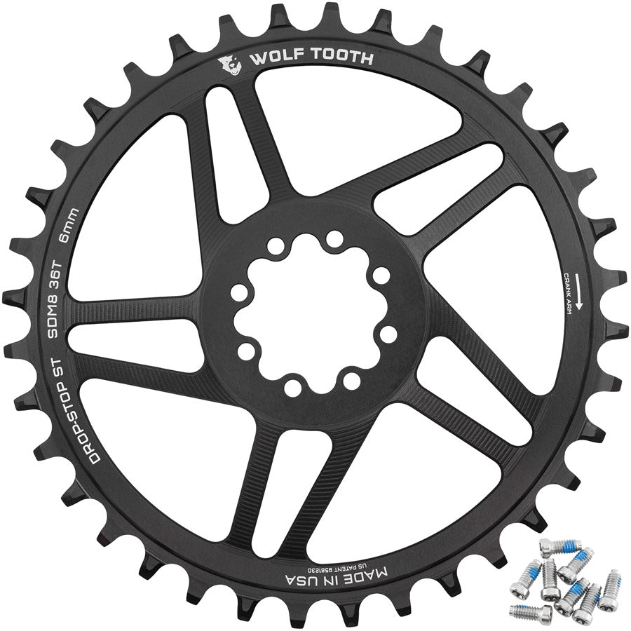 Wolf Tooth Direct Mount Chainring - 36t, SRAM 8-Bolt Direct Mount, 6mm ...
