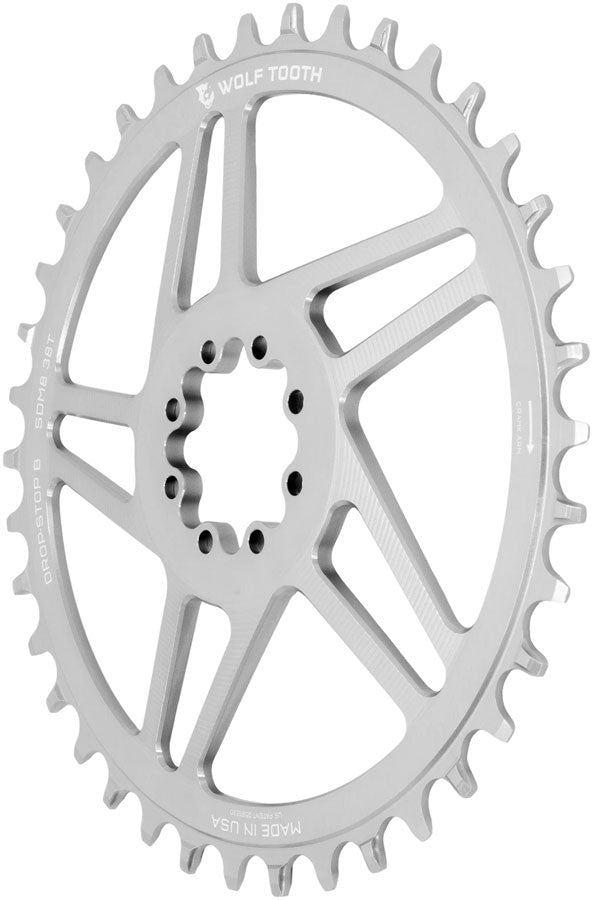 wolf-tooth-direct-mount-chainring-38t-sram-direct-mount-drop-stop-b-for-sram-8-bolt-cranksets-6mm-offset-raw-silver