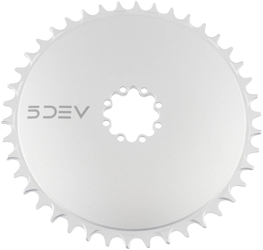5DEV Aero Direct Mount Chainring - 42t, 8-Bolt, 7mm Offset, Aluminum, Raw